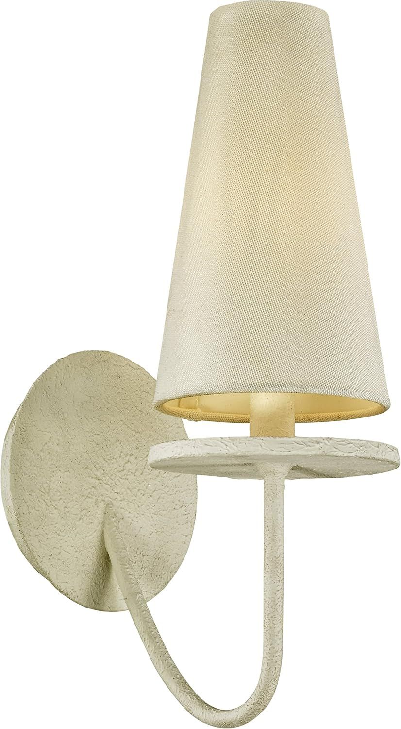 Marcel 14" White Iron Wall Sconce with Fabric Shade