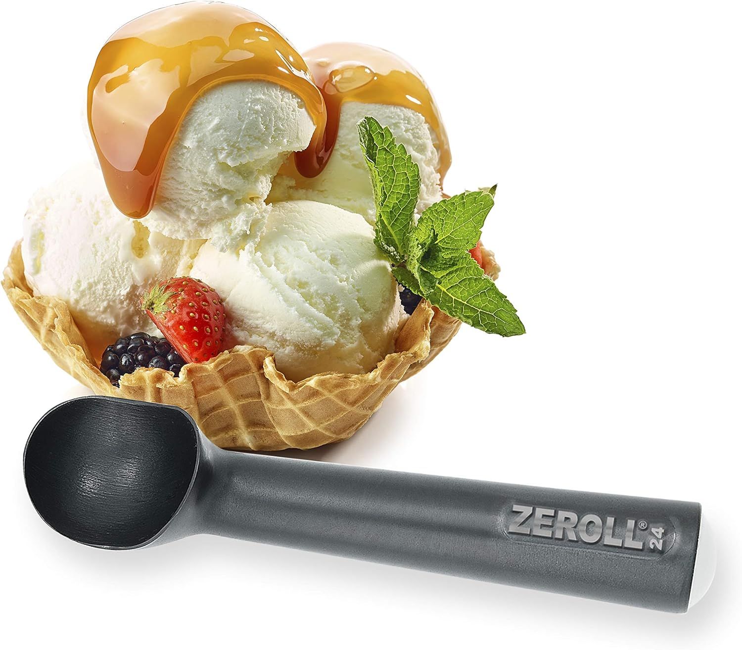 Black Aluminum Non-Stick Ice Cream Scoop with Heat Conductive Handle