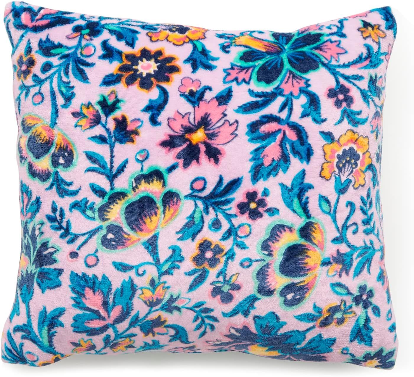 Floral Fleece Decorative Throw Pillow with Hypoallergenic Insert