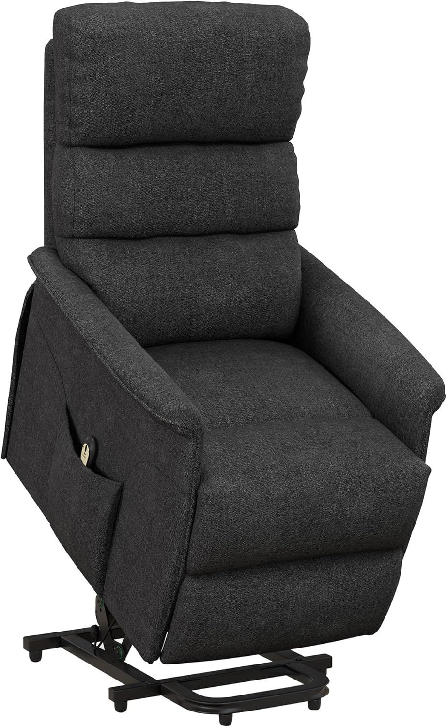 Black Metal Power Lift Recliner with Remote Control