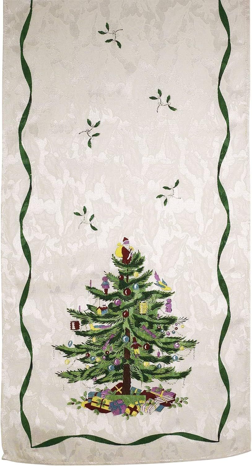 Classic Christmas Tree Cotton Polyester Table Runner