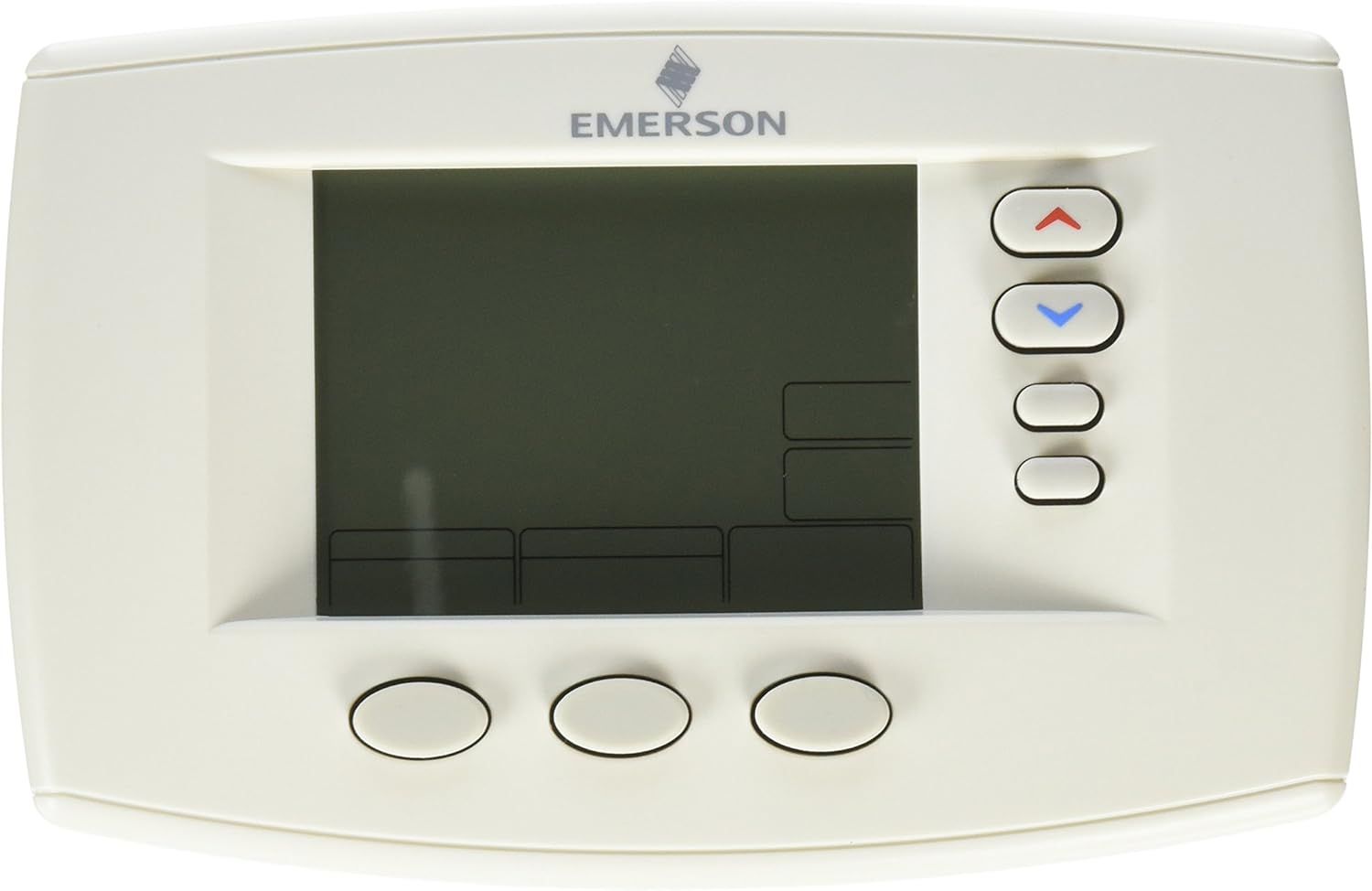 Emerson White Programmable Digital Thermostat with Blue Display