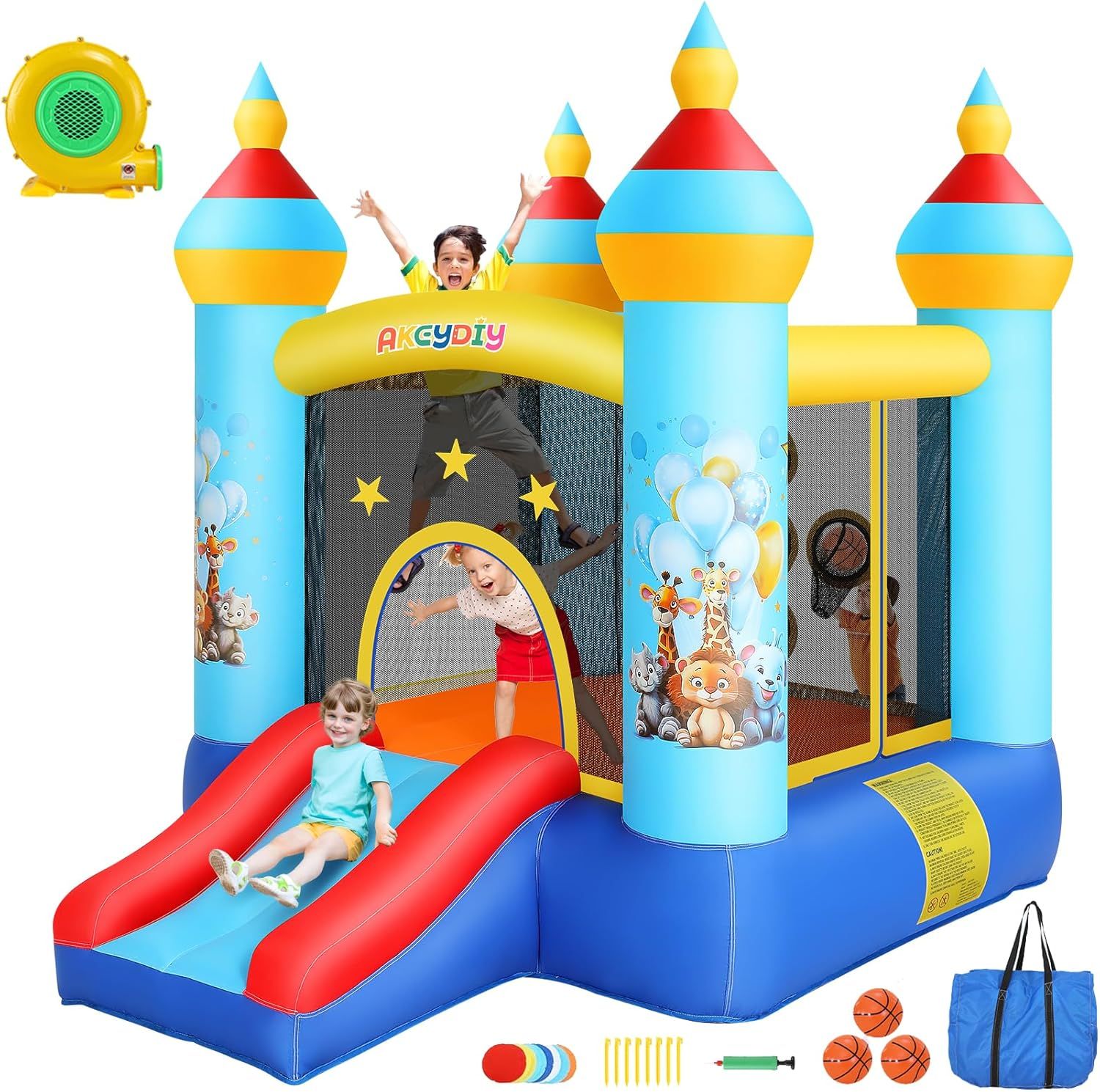 Colorful Inflatable Bouncy Castle with Slide and Games