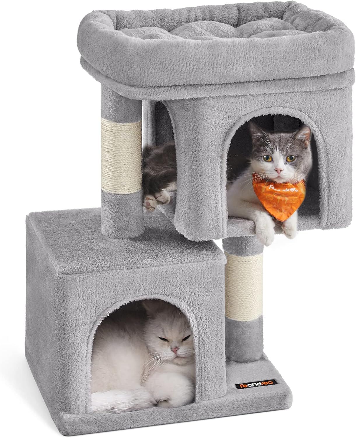 Light Gray 26.4-Inch Cat Tree with Sisal Scratching Posts