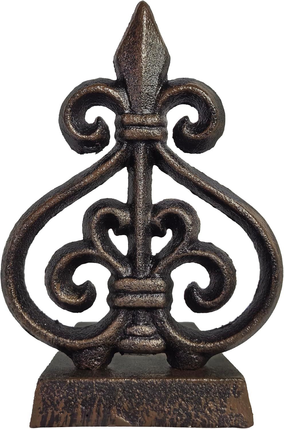 Antique Black Cast Iron Fleur De Lis Door Stopper