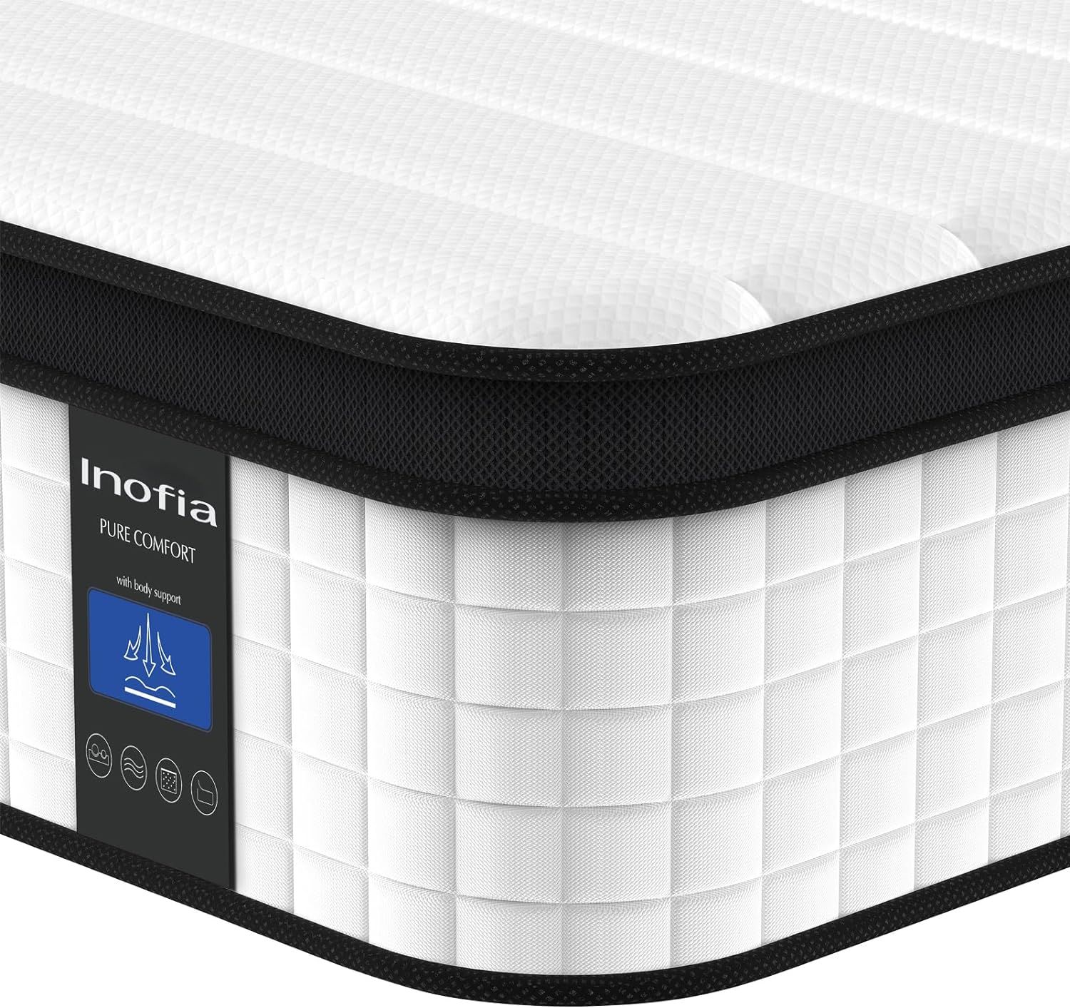 Inofia 12 Inch Full Hybrid Innerspring Mattress with Knitted Cover