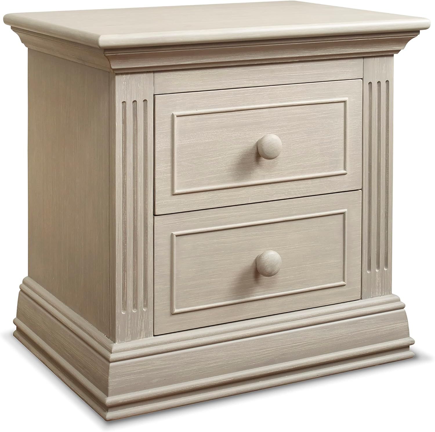 Heritage Fog Solid Wood 2-Drawer Nightstand