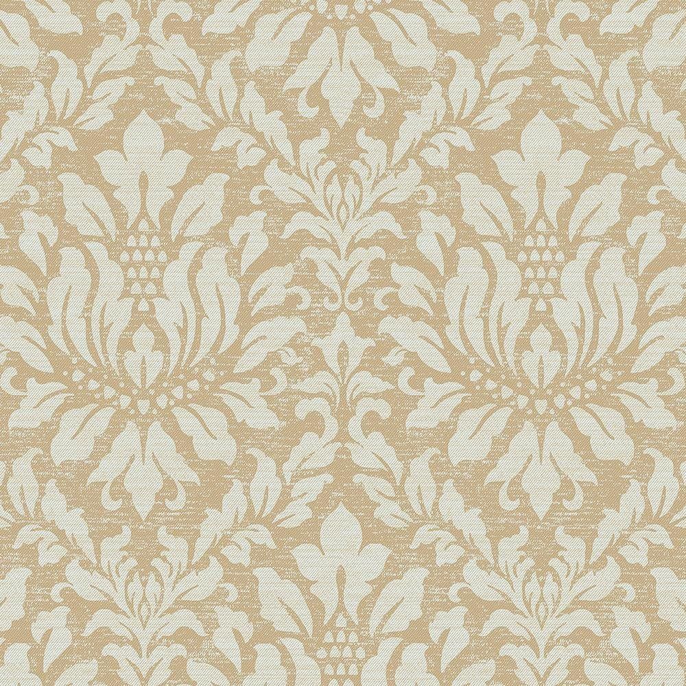 Light Green and Metallic Gold Damask Vinyl Wallpaper Roll