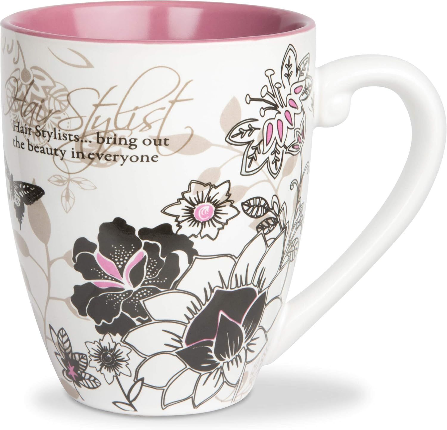 Pink Floral Ceramic 20-Ounce Microwave Safe Mug