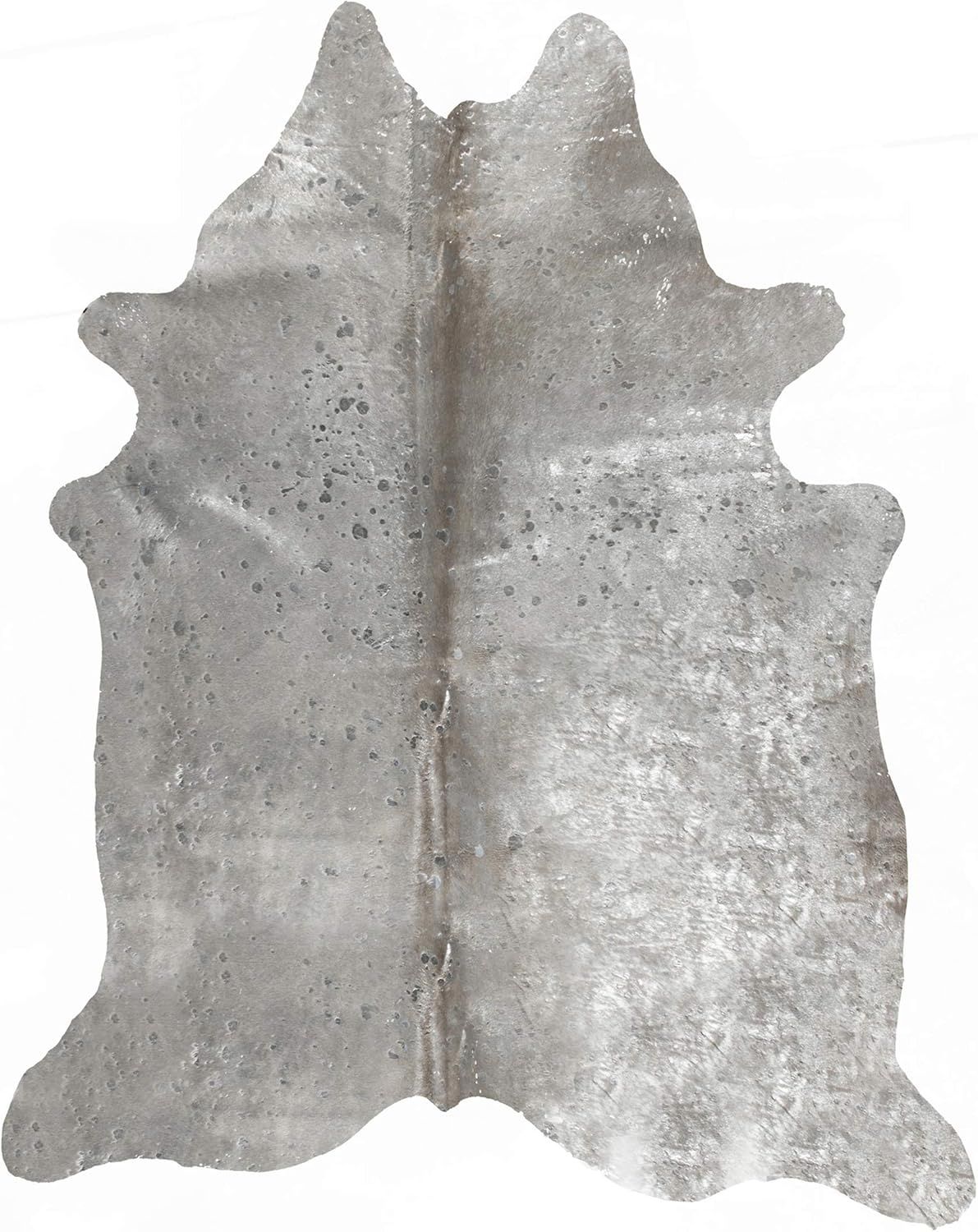 Handmade Grey and Silver Rectangular Cowhide Rug