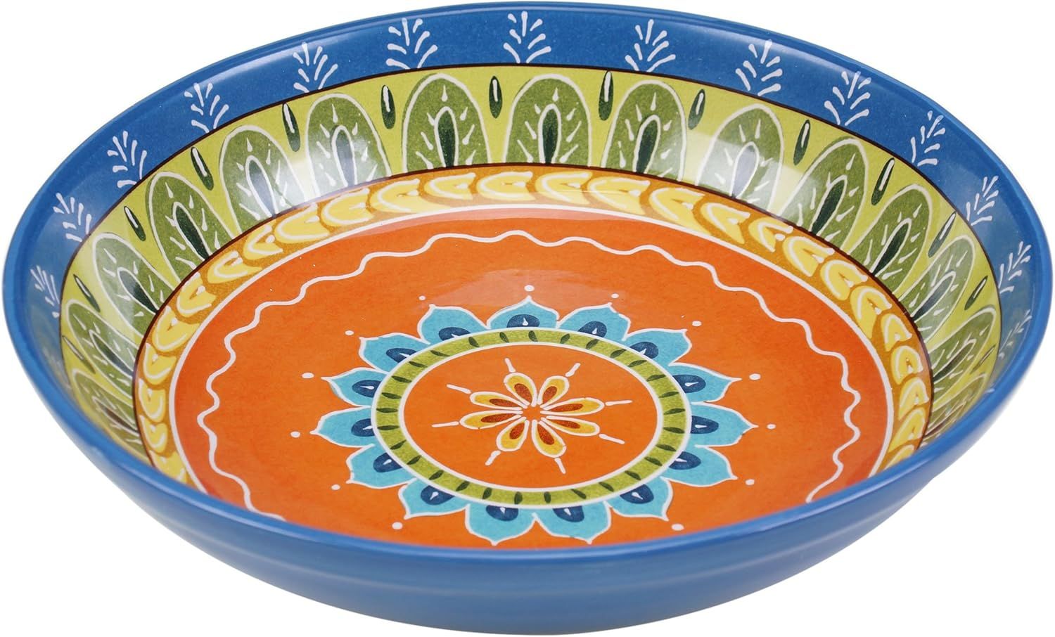 Valencia Multicolor Ceramic Serving and Pasta Bowl