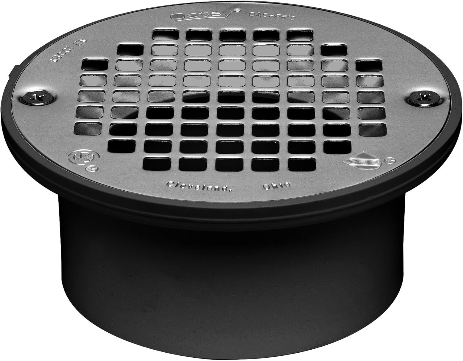 Black ABS Floor Drain with Stainless Steel Strainer