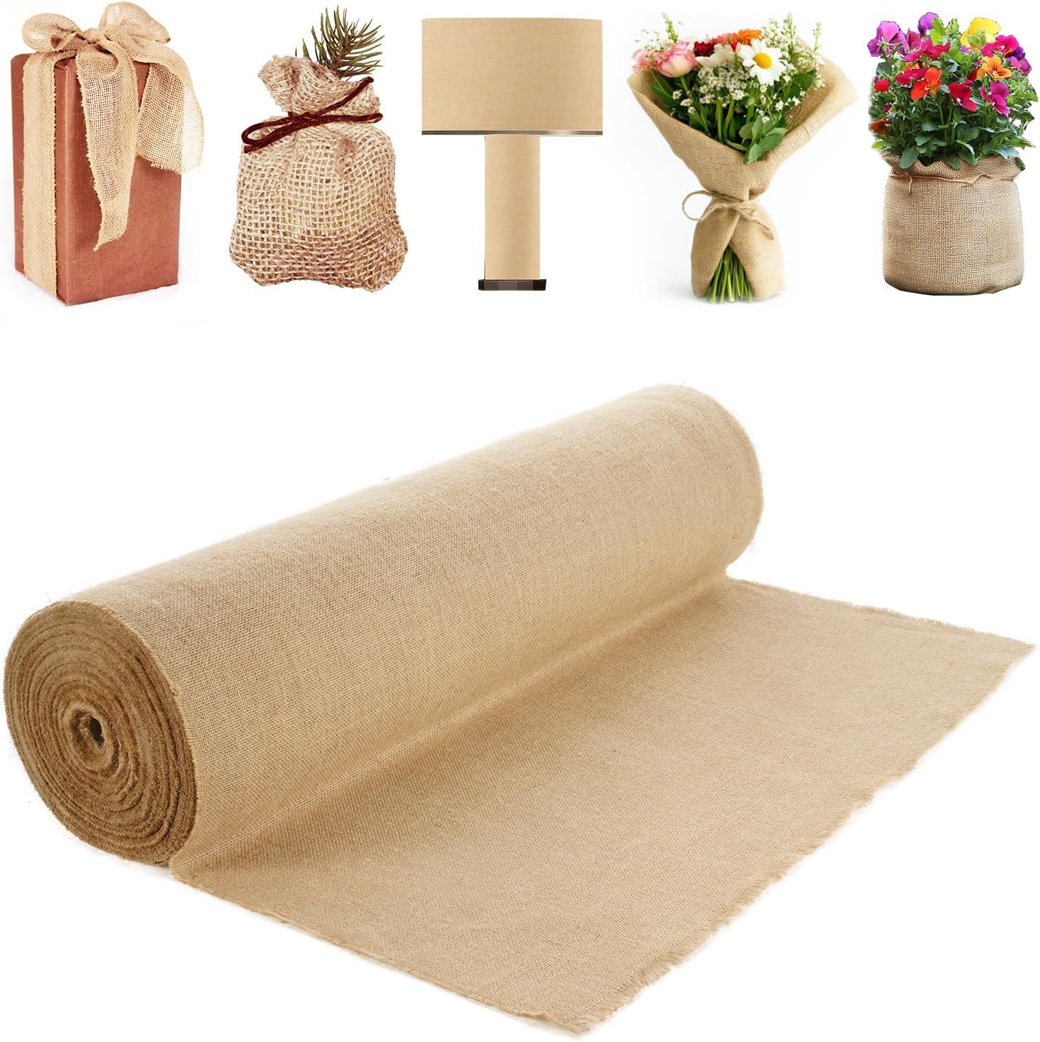 Natural Burlap Canvas Roll for Outdoor Crafts and Decor