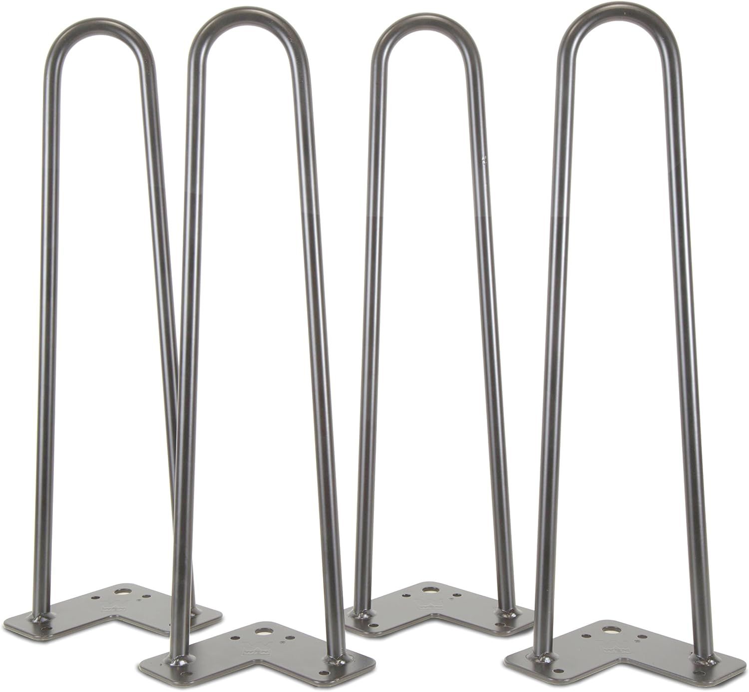 16-Inch Raw Steel Hairpin Table Legs, Set of 4