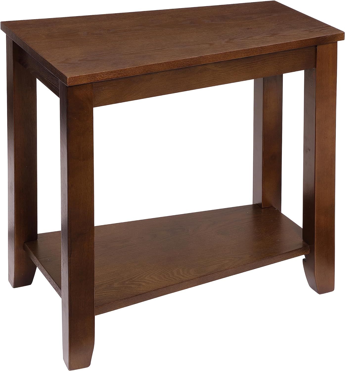 Elwell Wedge Espresso 24" Chairside Table in Transitional Brown Wood