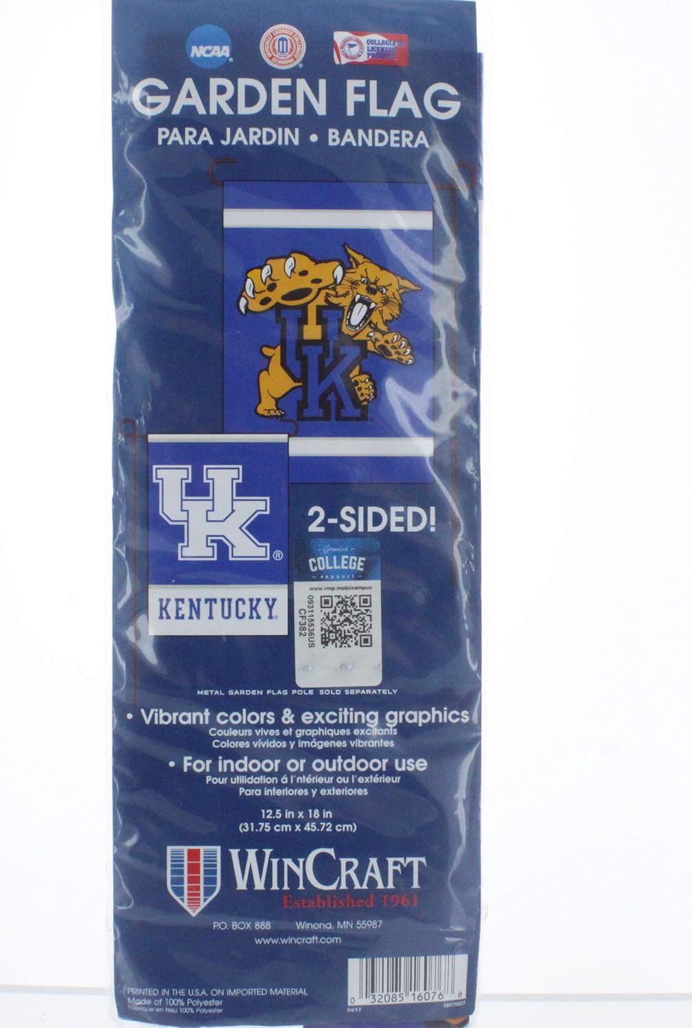 Kentucky Wildcats Blue Polyester 12.5x18 Garden Flag