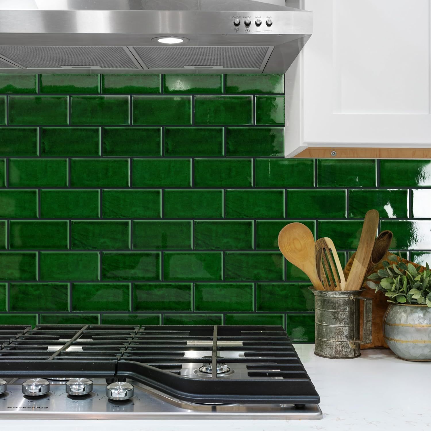 Antic Verde Glossy Green Ceramic 3x6 Subway Wall Tile