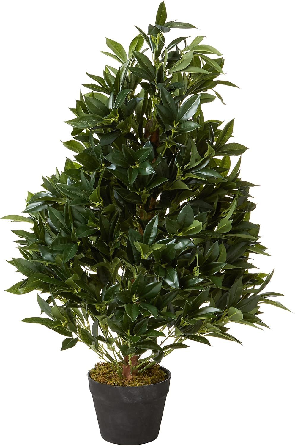 Verdant Elegance 38" UV-Resistant Potted Artificial Bay Leaf Topiary