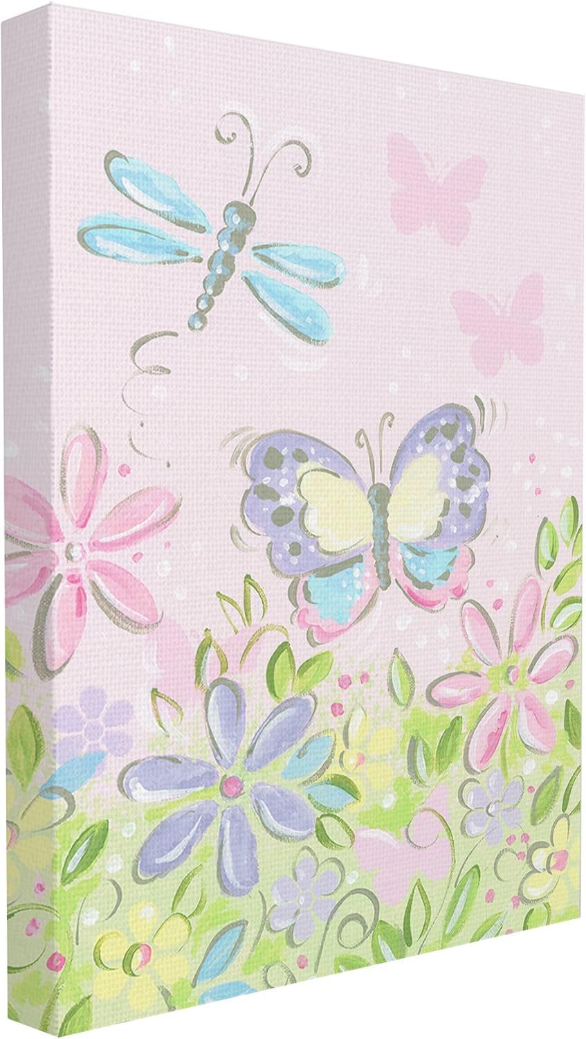 Pastel Butterfly and Dragonfly Canvas Wall Art, 16 x 20