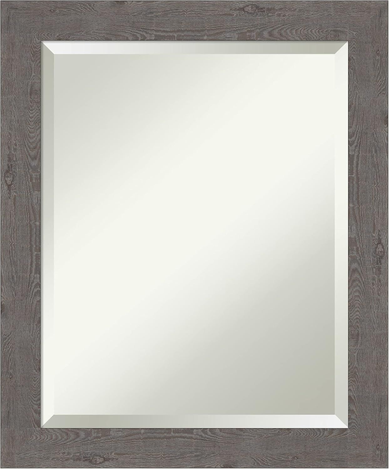 Rustic Grey Wood Framed Rectangular Bathroom Vanity Mirror