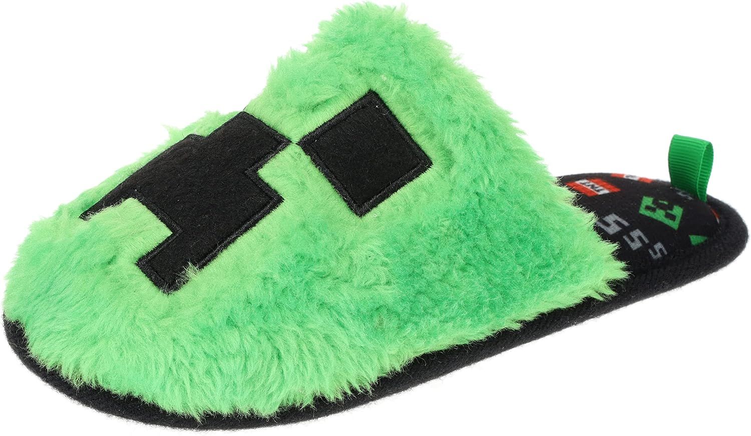 Kids' Green Plush Creeper Pull-On Slippers