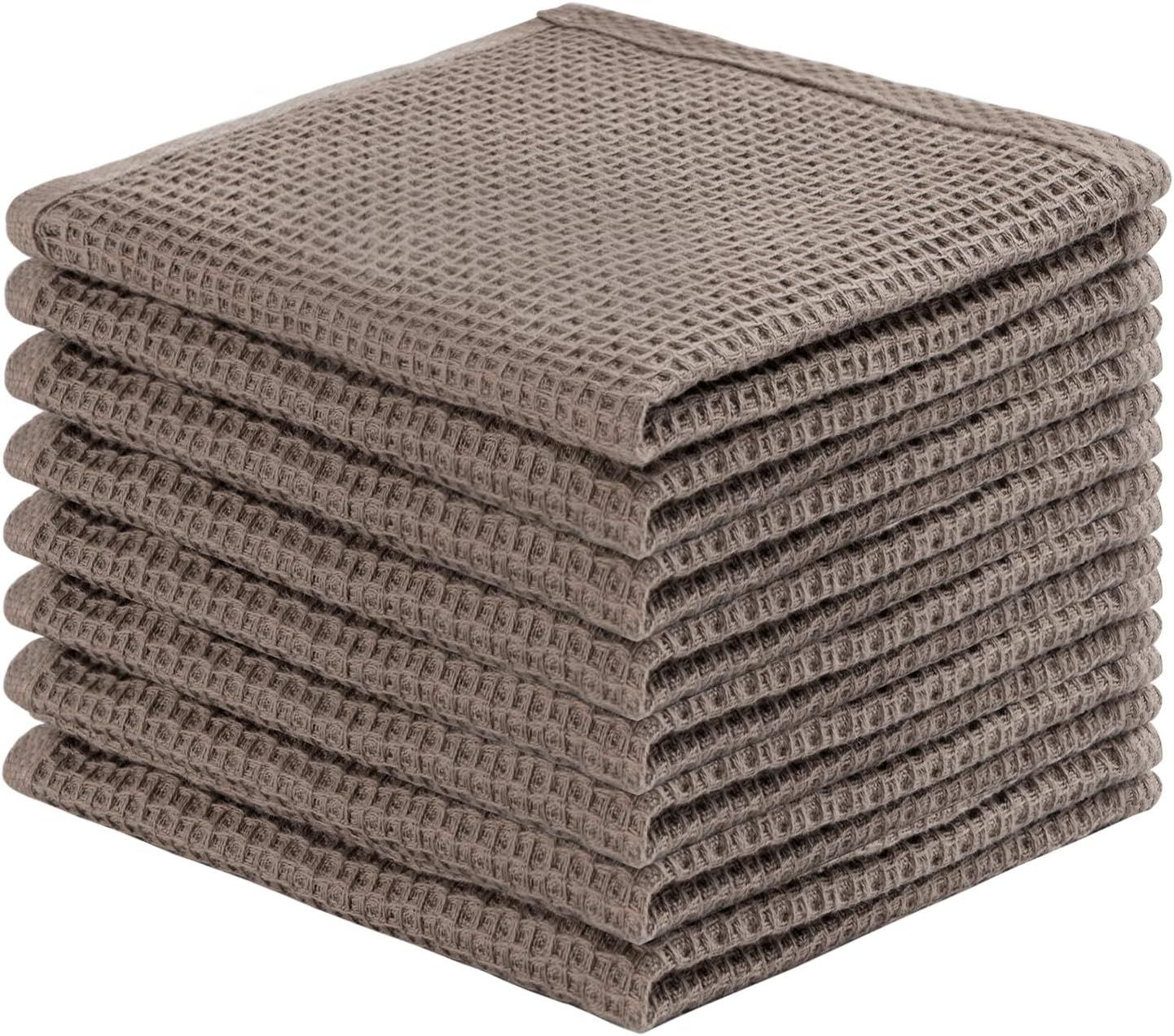 8-Pack Coffee Cotton Waffle Weave Dish Towels