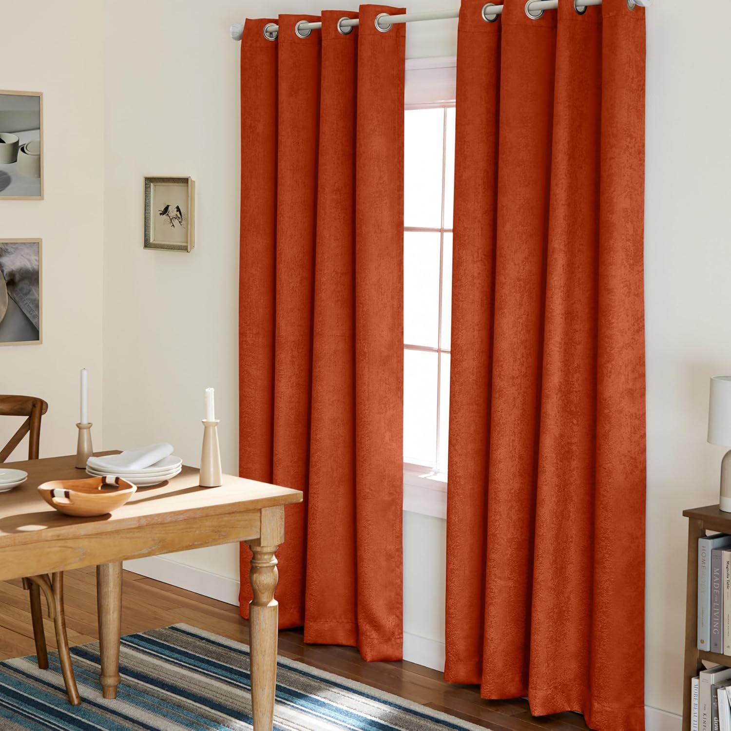 Mecca Orange 108" Room Darkening Polyester Grommet Curtain Panels