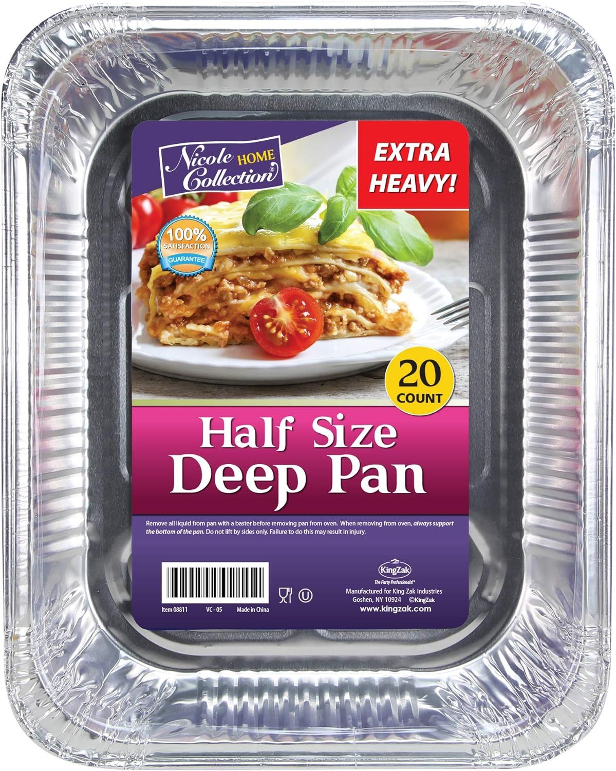 Extra Heavy Duty Half Size Aluminum Foil Pans, 20 Pack