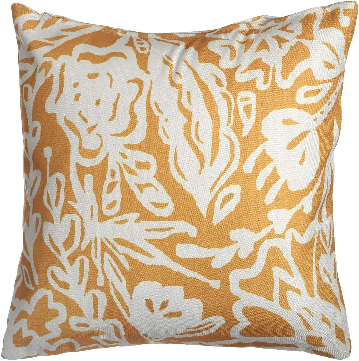 Glamis Mustard Yellow and White Abstract Recycled Polyester Pillow