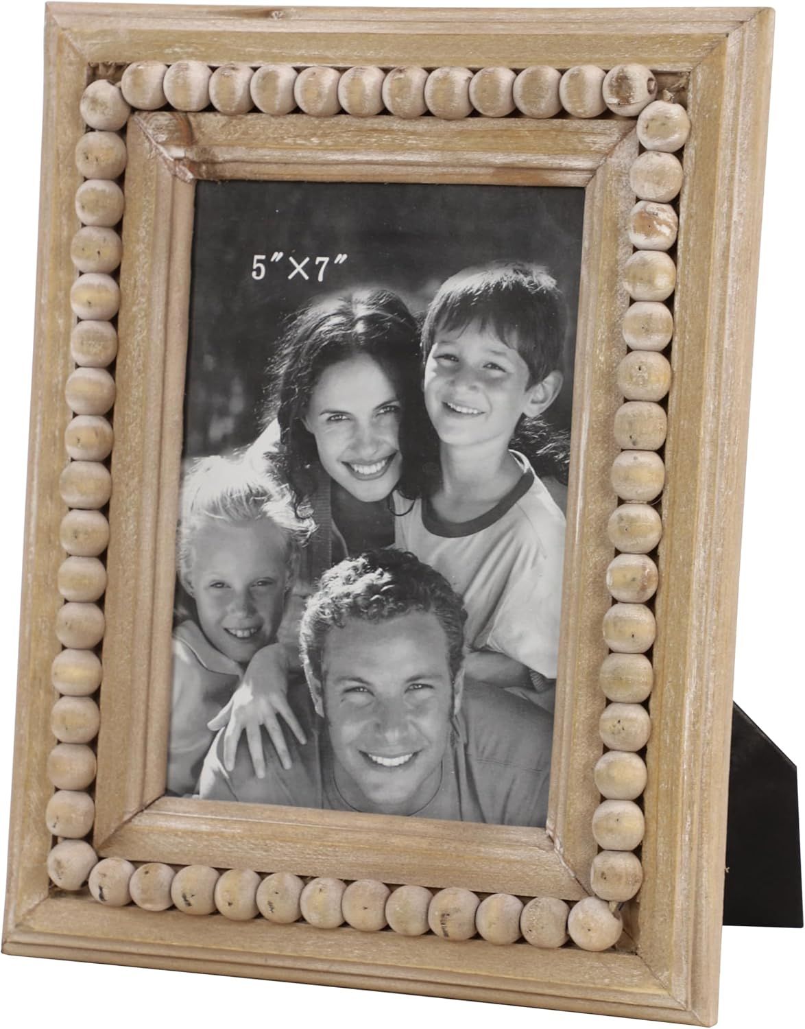 Light Brown Beaded Wood 5x7 Photo Frame