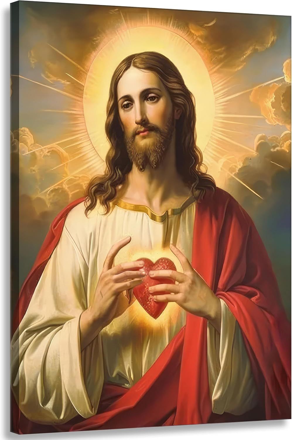 Sacred Heart of Jesus Religious Canvas Wall Art