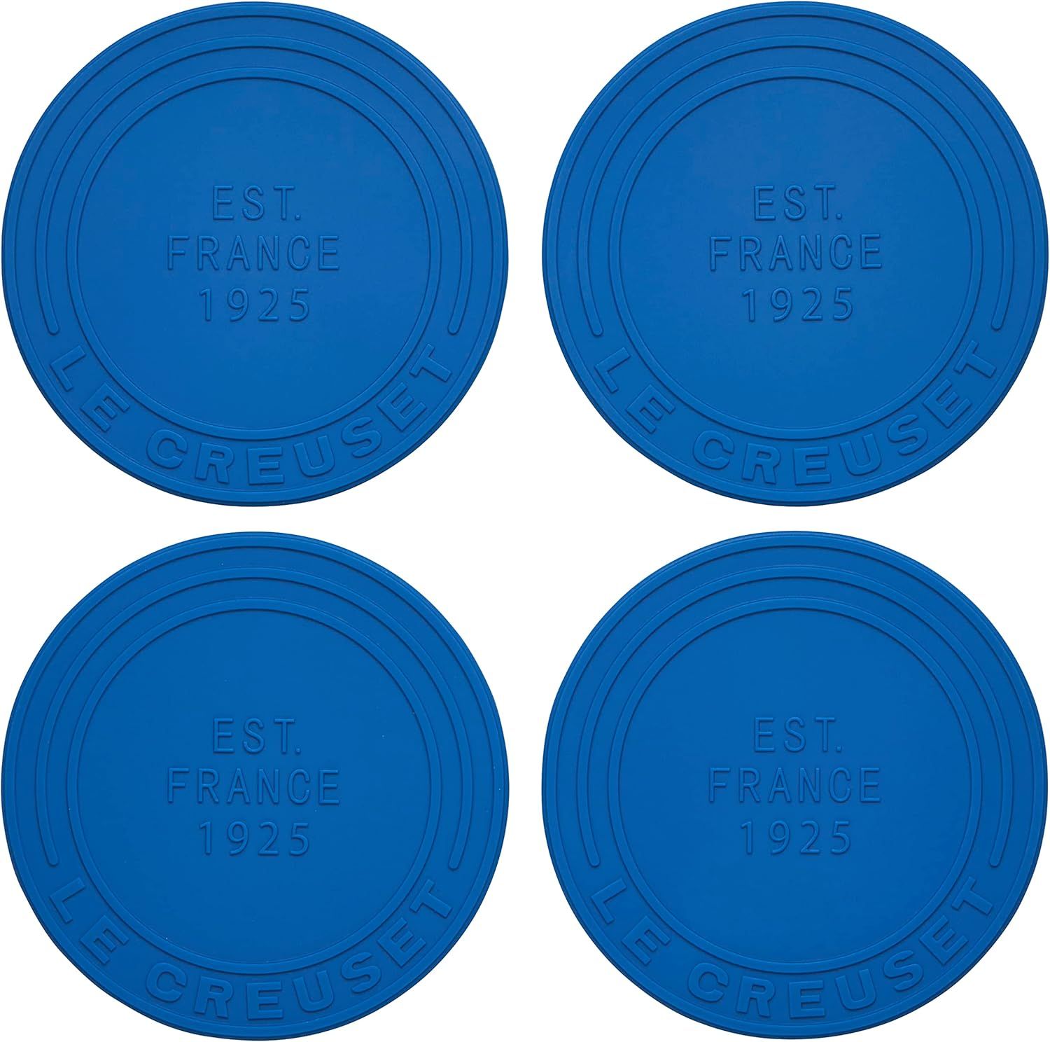 Marseille Blue Silicone Round Coaster Set of 4