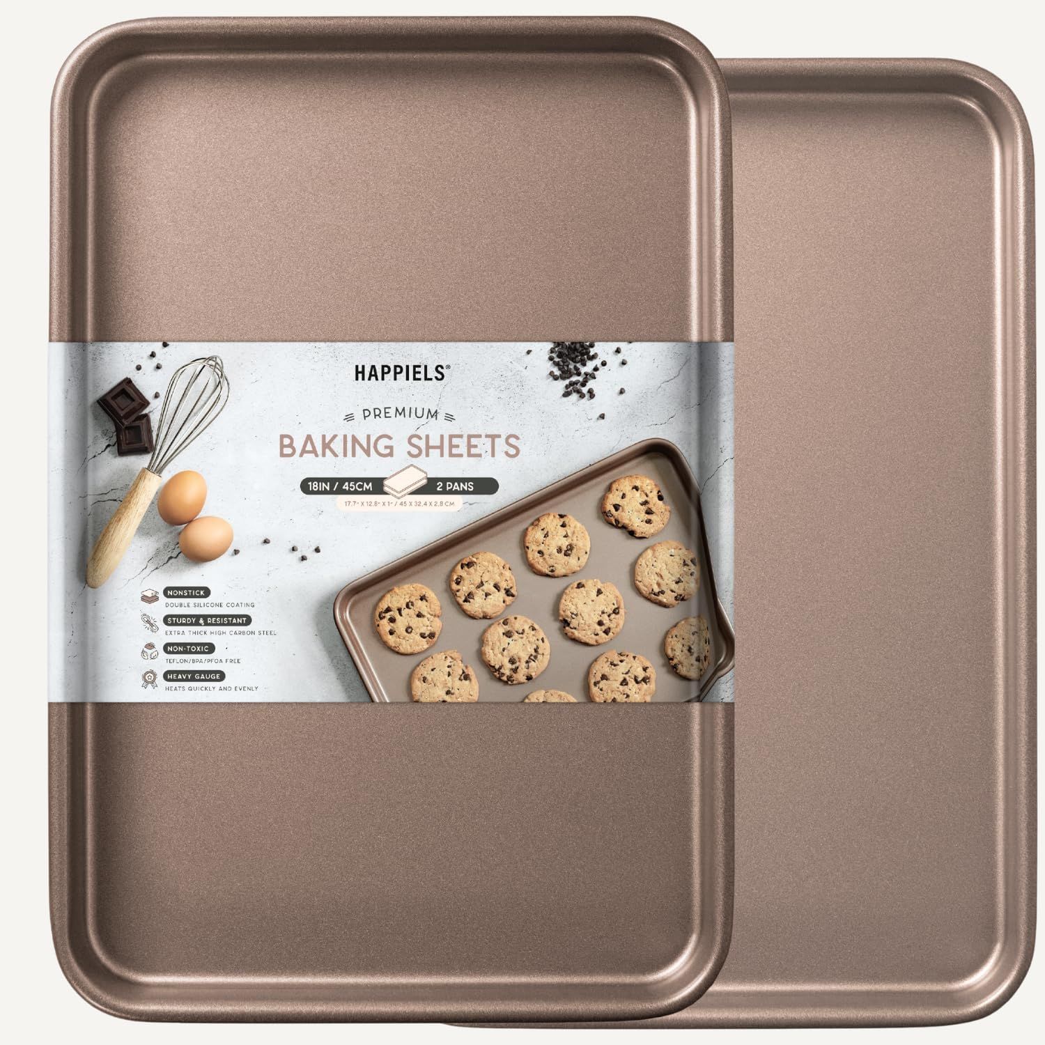 Champagne Gold Nonstick Carbon Steel Baking Sheet Set