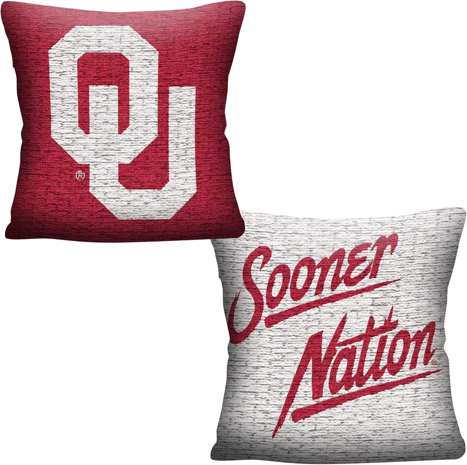 Oklahoma Sooners 20" Red and White Woven Pillow