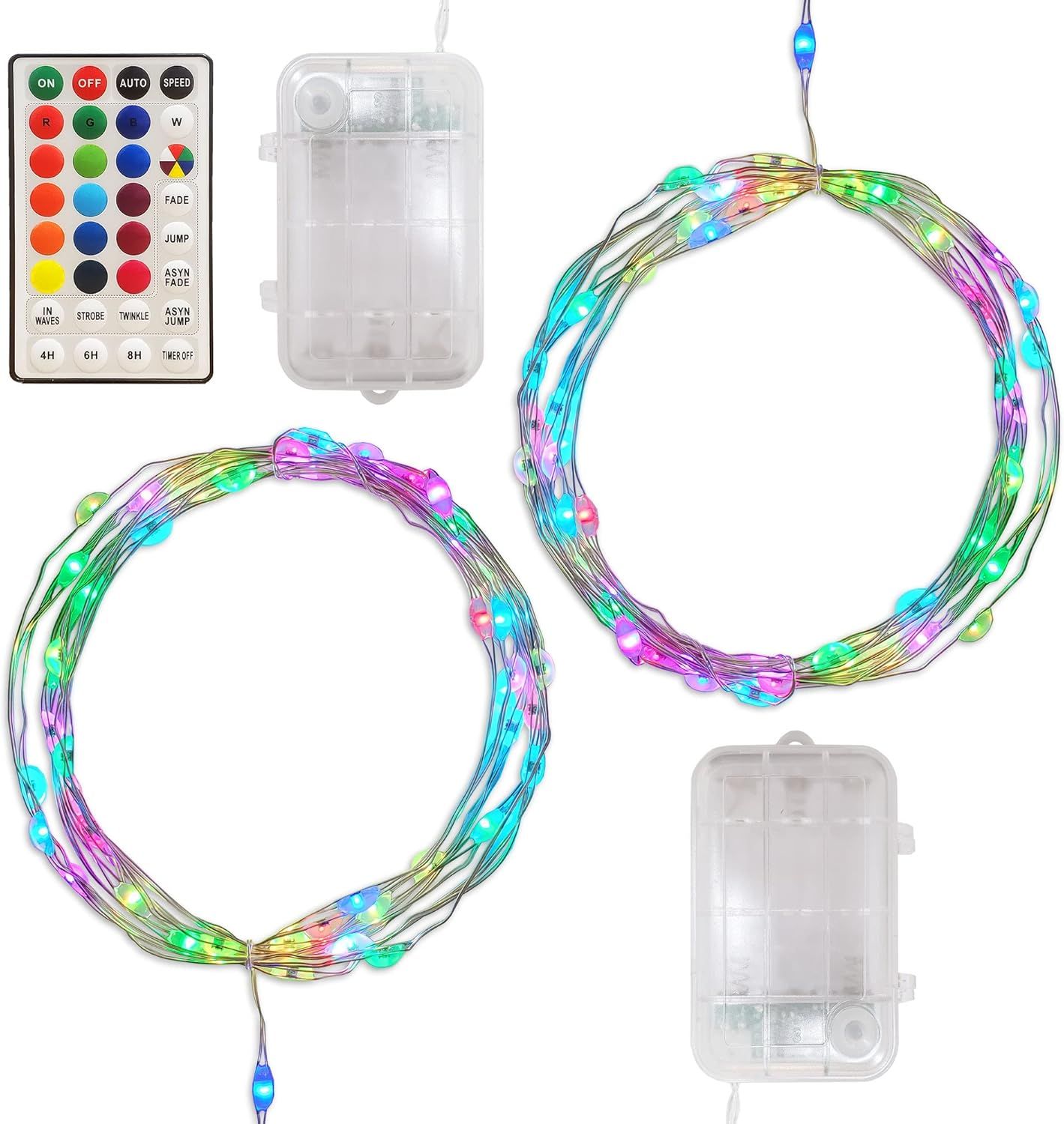 Multi-Color LED Battery Operated Fairy String Lights with Remote