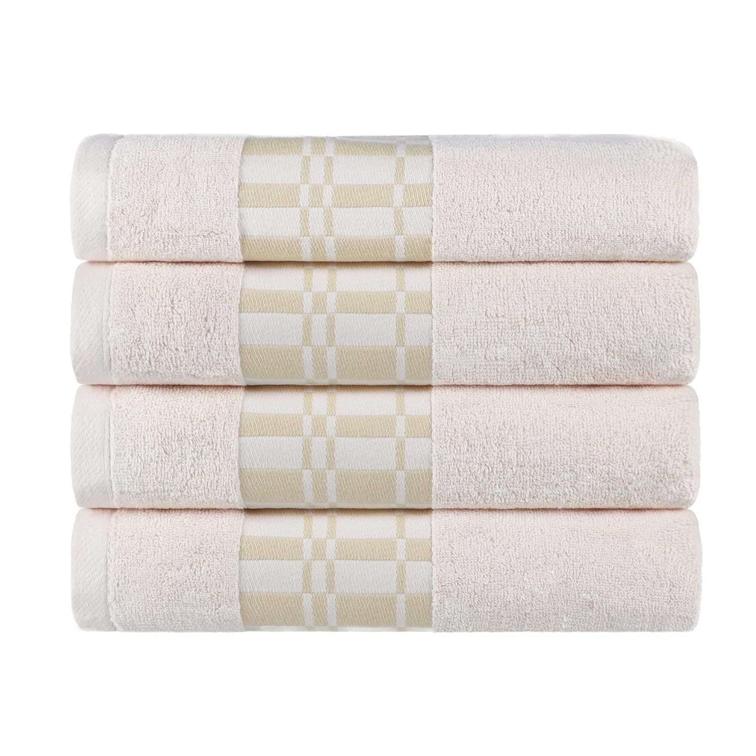 Aura Cotton 4-Piece Ultra-Absorbent Bath Towel Set in Ivory