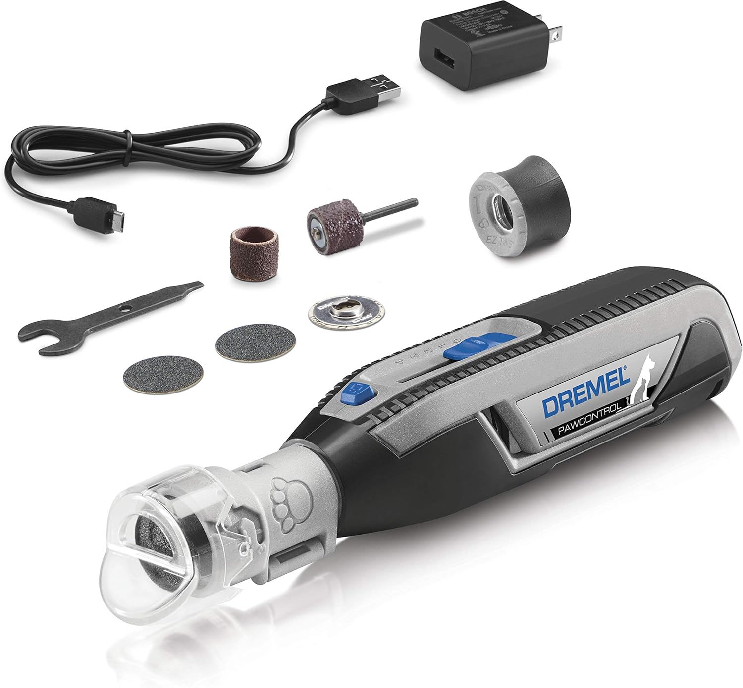 Cordless Black and Silver Pet Nail Grinder Kit