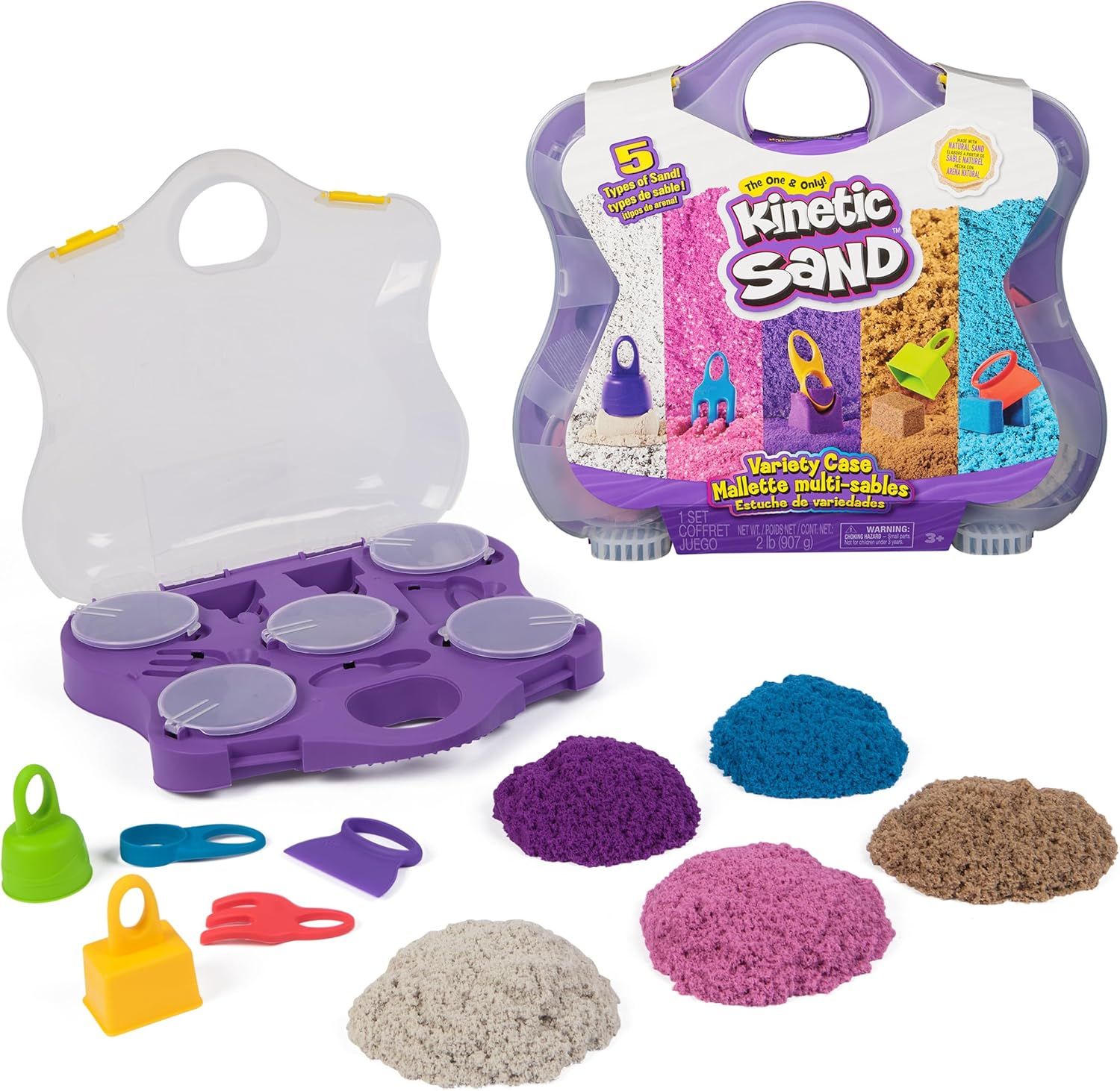 Kinetic Sand Variety Case with Tools and Storage