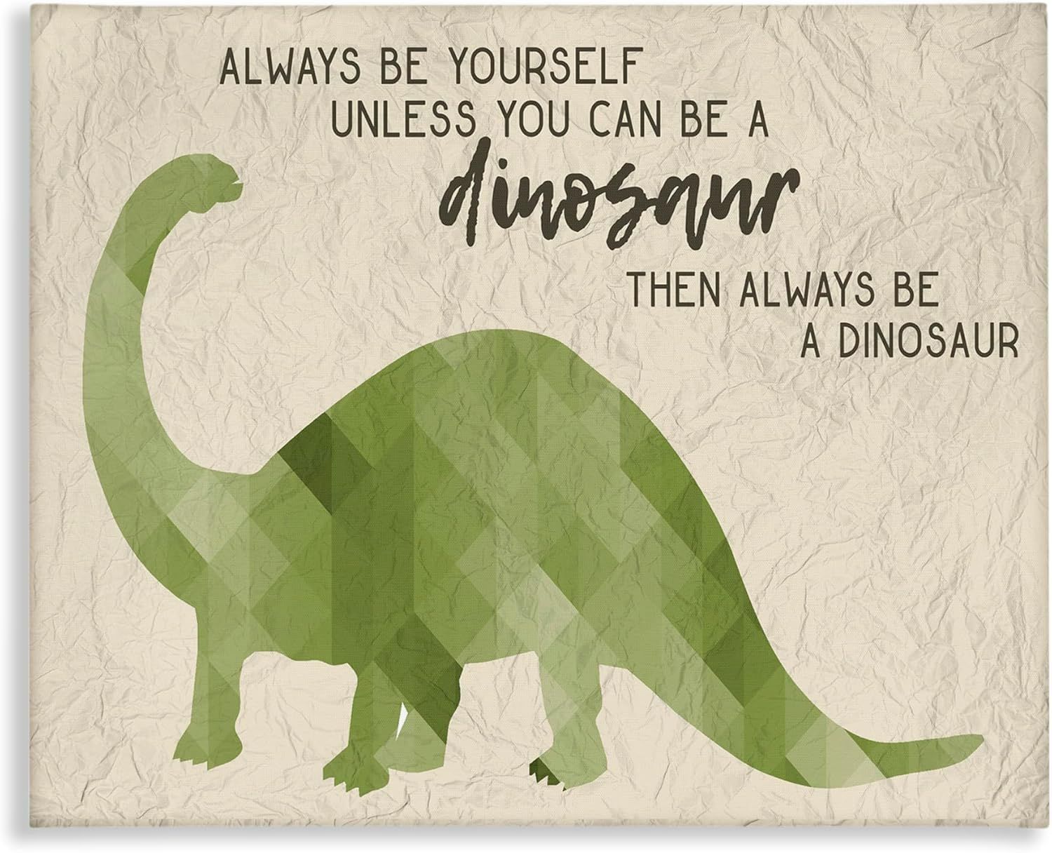 Green Dinosaur Quote Canvas Wall Art for Kids, 16 x 20