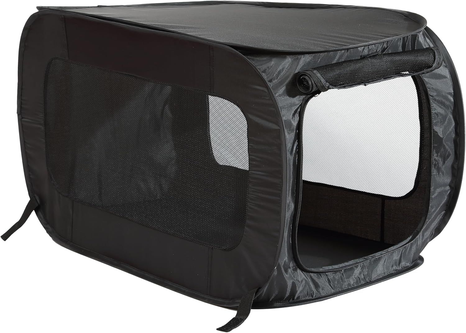 Black Soft-Sided Collapsible Pet Travel Crate, 36"