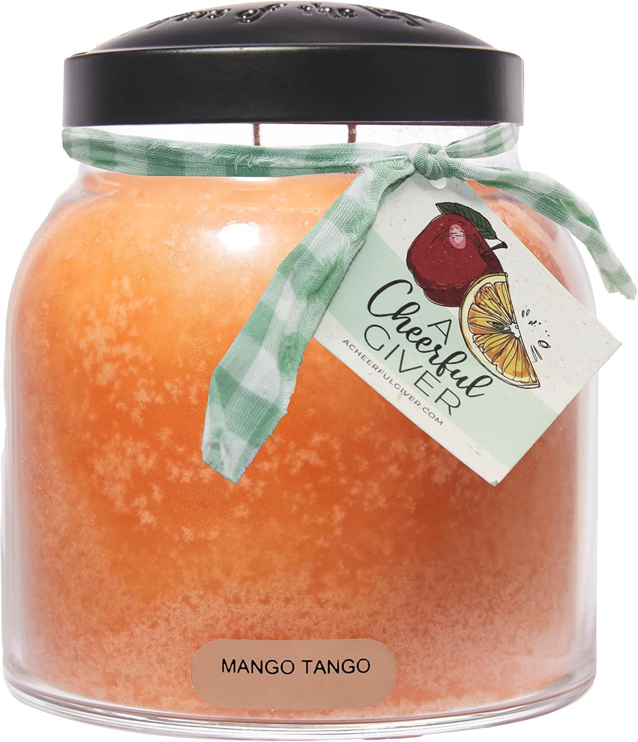 Mango Tango Scented Glass Jar Candle with Black Lid