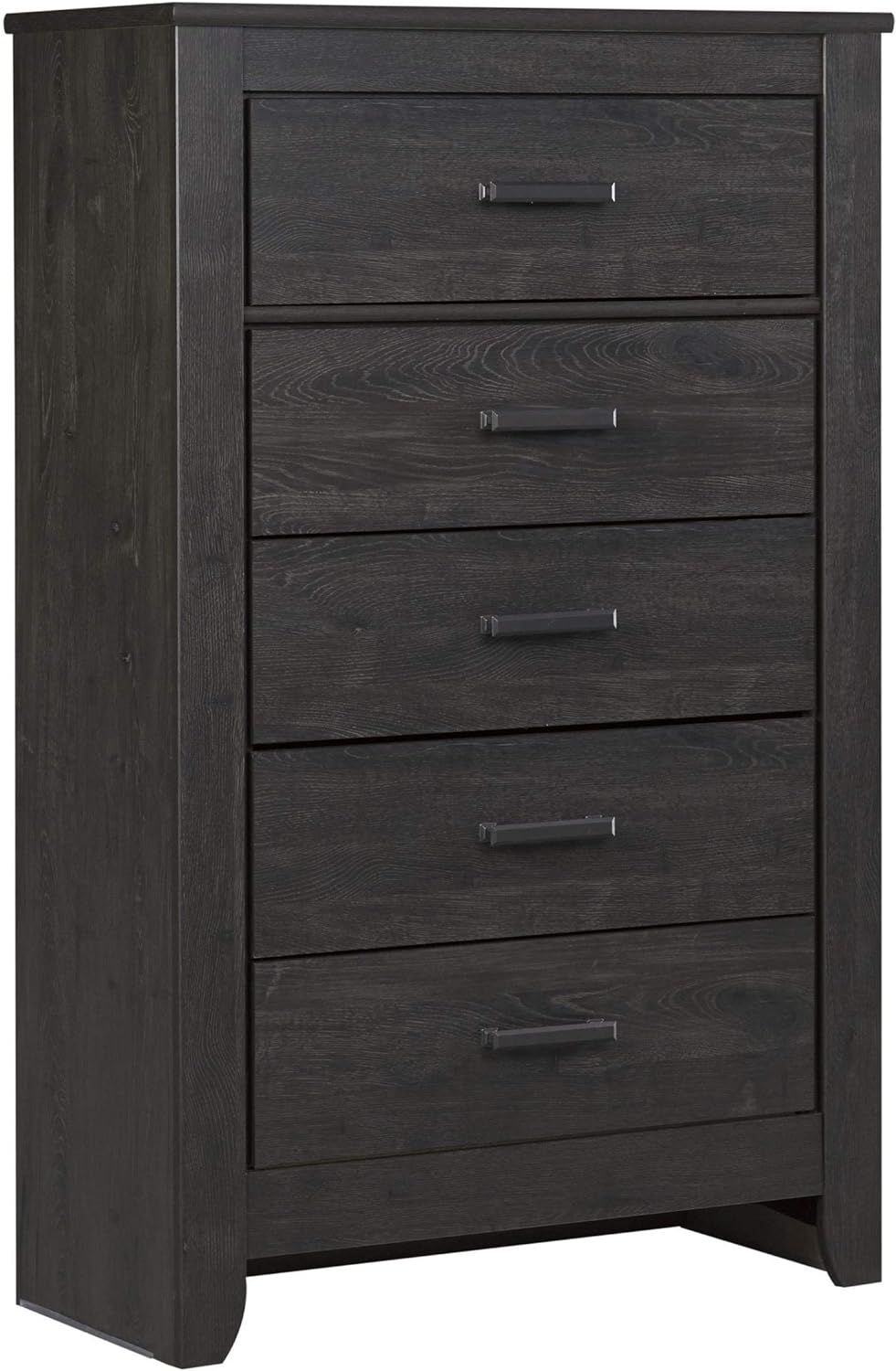 Charcoal Gray 5-Drawer Industrial Chest with Pewter Pulls