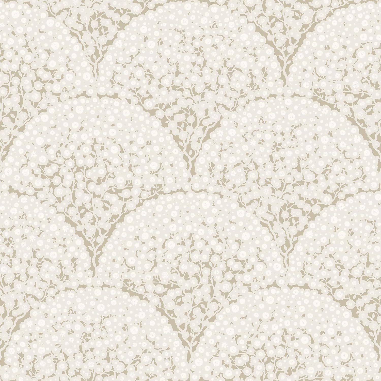 Rowan Taupe Self-Adhesive Botanical Wallpaper Roll