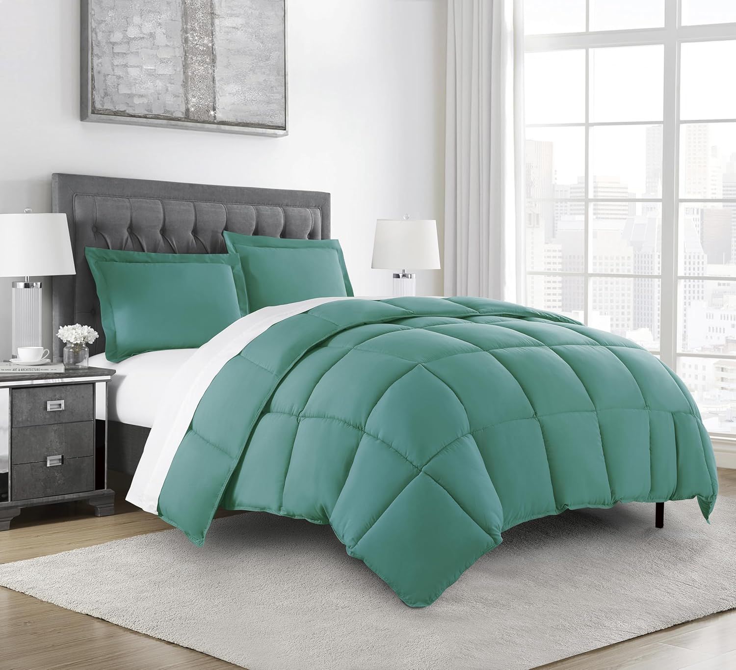 Granite Green Oversized King Microfiber Comforter Set