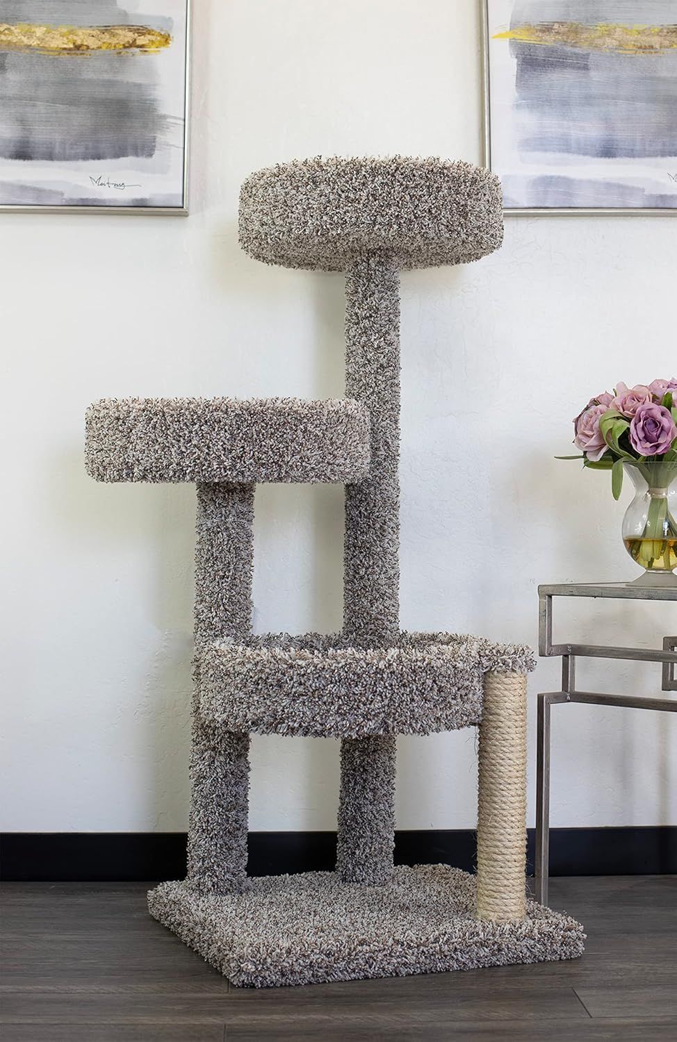 Gray Multi-Level Cat Tree with Sisal Scratching Posts