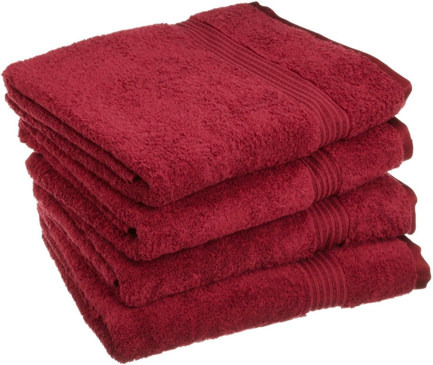 Burgundy Egyptian Cotton 4-Piece Bath Towel Set