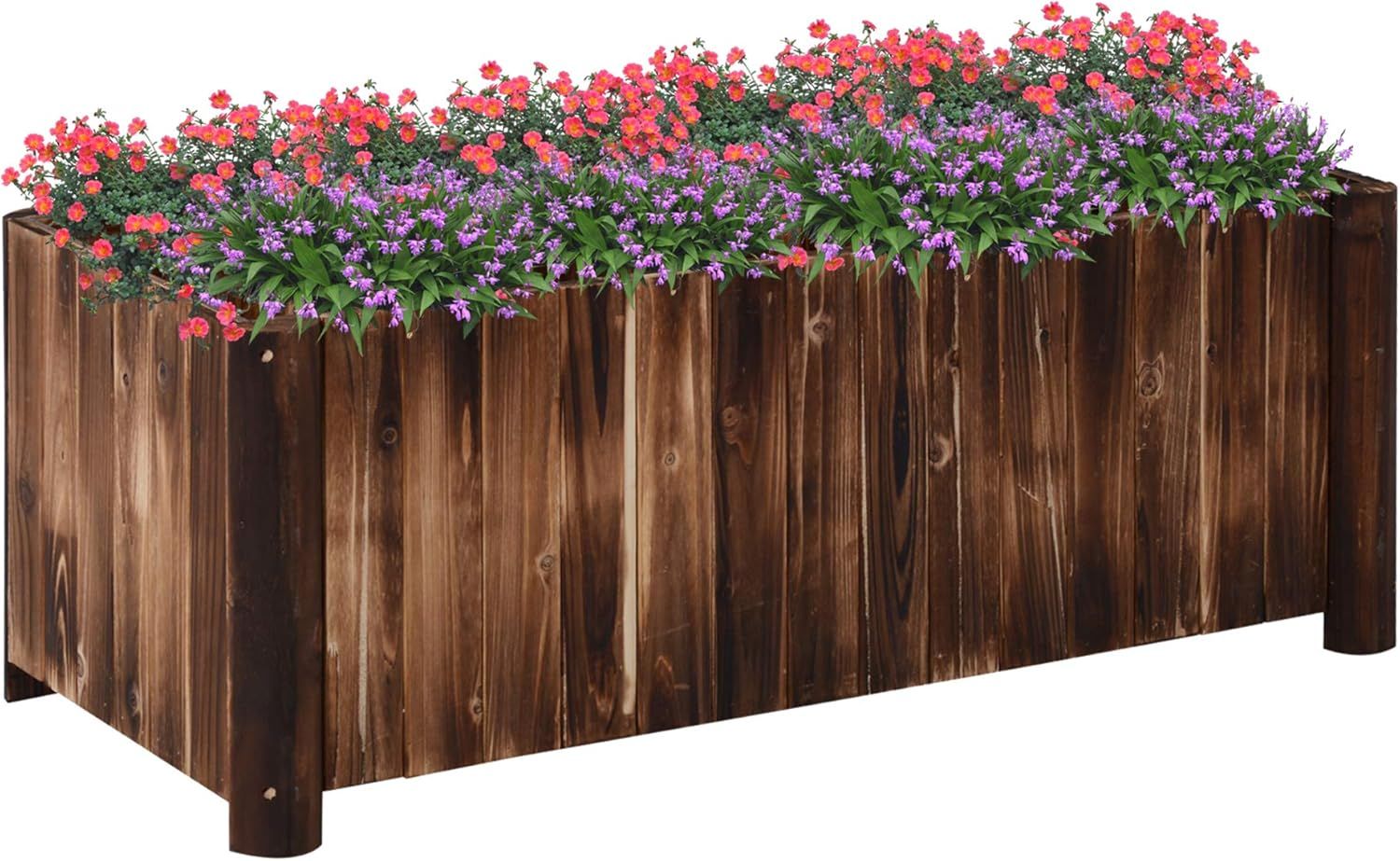 Large Brown Wooden Raised Garden Bed Planter Box