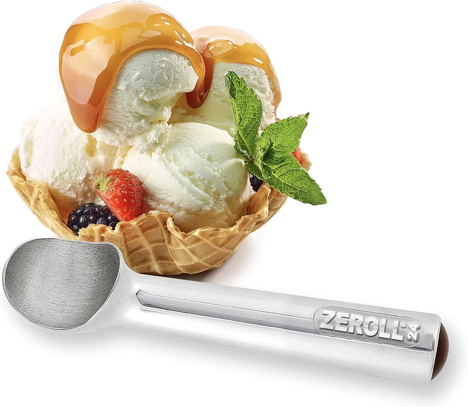 Silver Aluminum Non-stick Ice Cream Scoop with Heat Conductive Handle