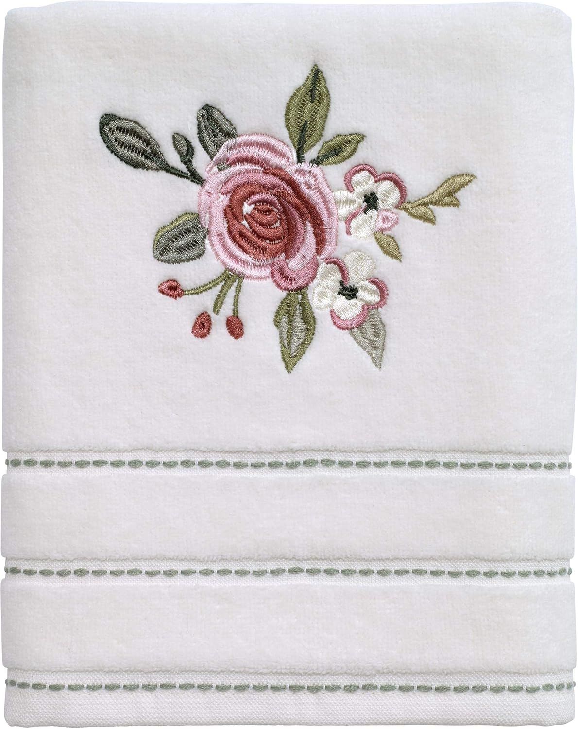 Elegant Floral Embroidered Cotton Hand Towel Set