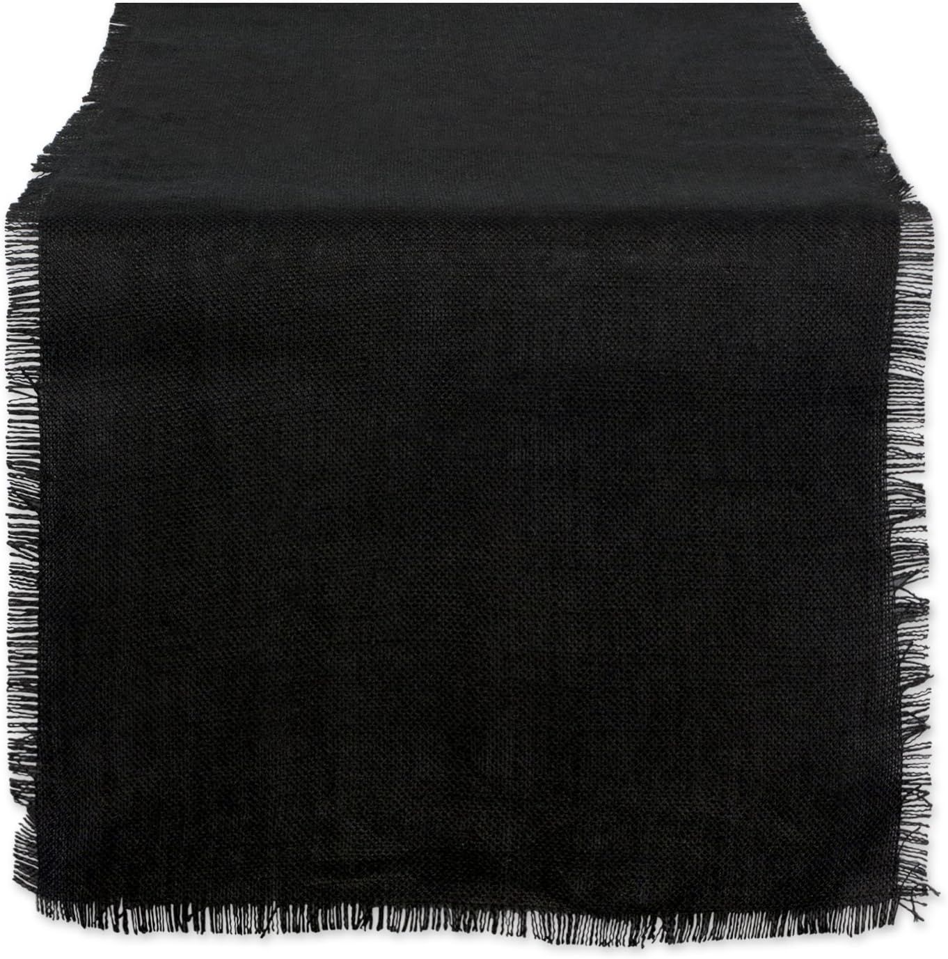 Black Jute Rustic Table Runner, 15 x 110 inches